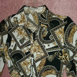 Juniors Vintage Inspired Versaacee Replica Long Sleeve Dress size Medium